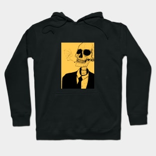 Macabre Skeleton In Black Suit Hoodie